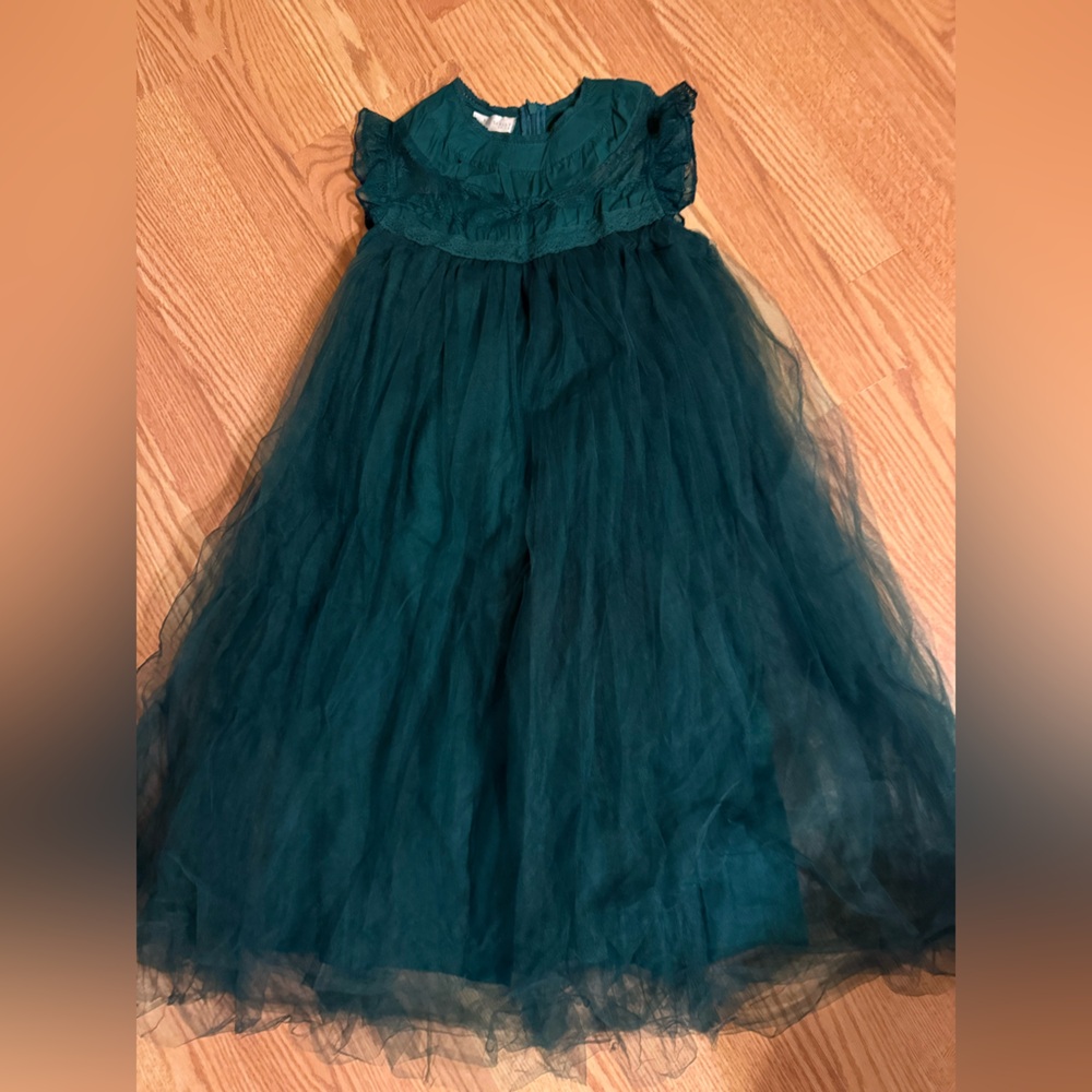 Trish Scully Designer Elegant Emerald Kids Formal Gown